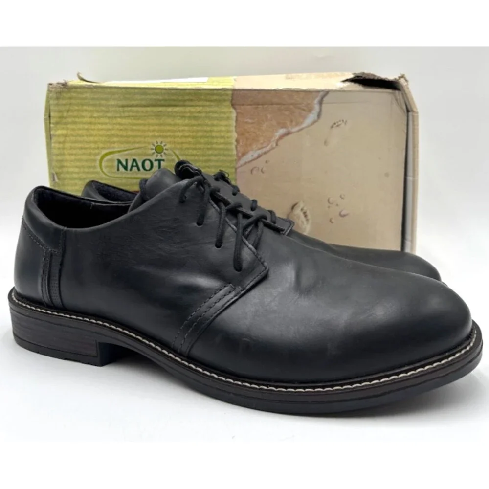 Naot CHIEF COAL OILY Men's NEW Lace-Up Dress Shoe Black EU Size 45